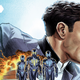 Three agents in temporal armor walk away from an explosion while Tarik Abdelnasser runs in the background.